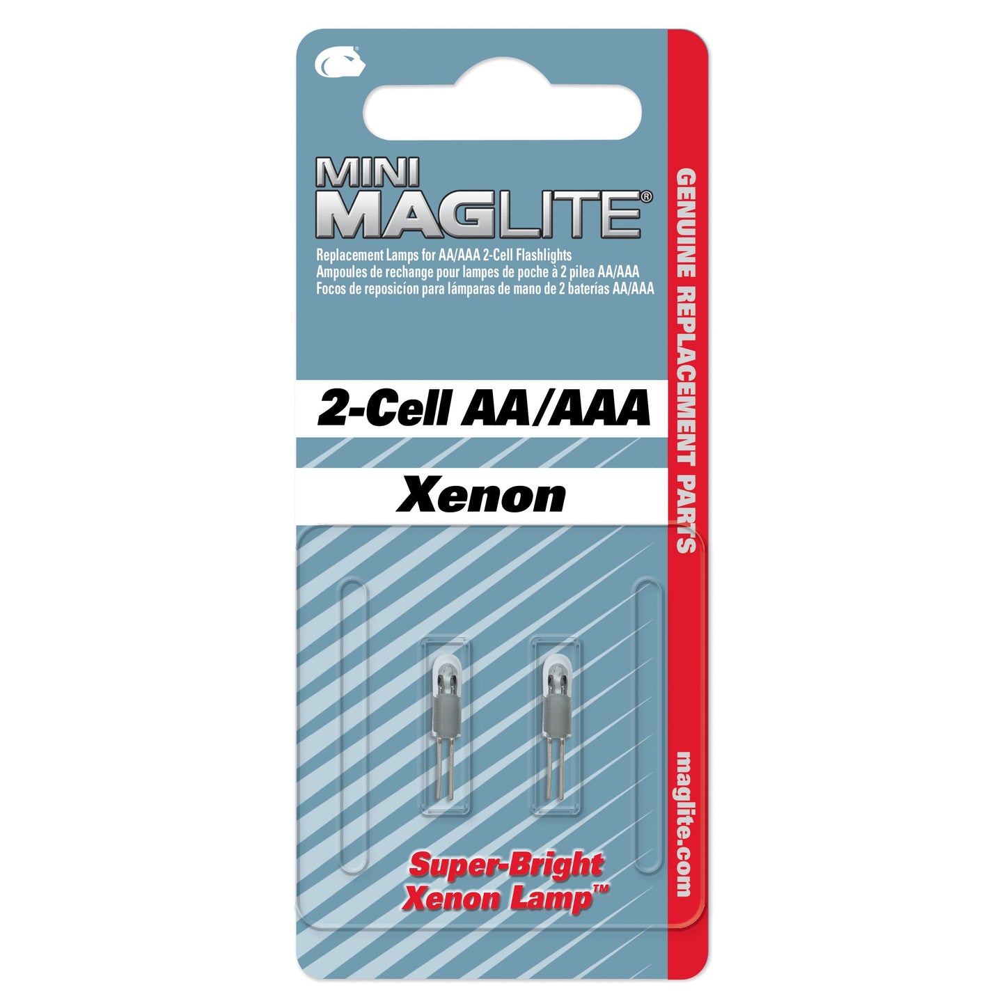 Replacement Lamp, MINI MAGLITE AA/AAA XENON, 2 Per Pack