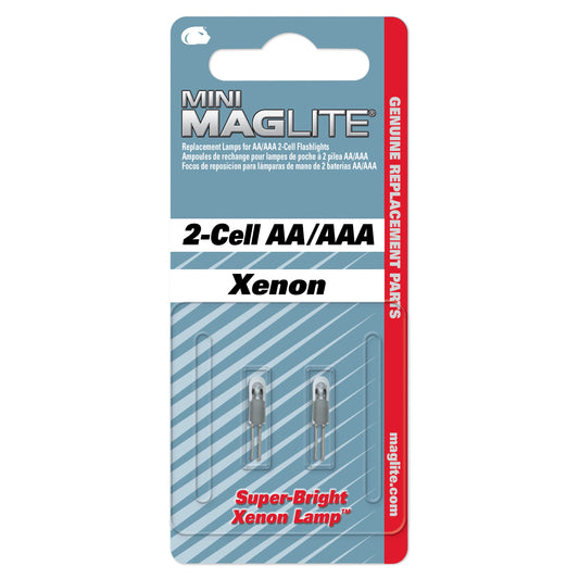 Replacement Lamp, MINI MAGLITE AA/AAA XENON, 2 Per Pack